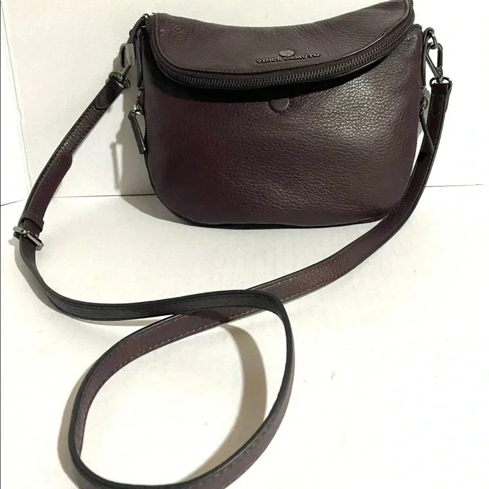 Vince Camuto purple leather crossbody handbag